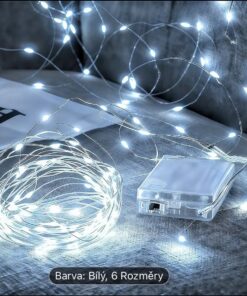100 LED 10m měděný drát s bateriovým napájením